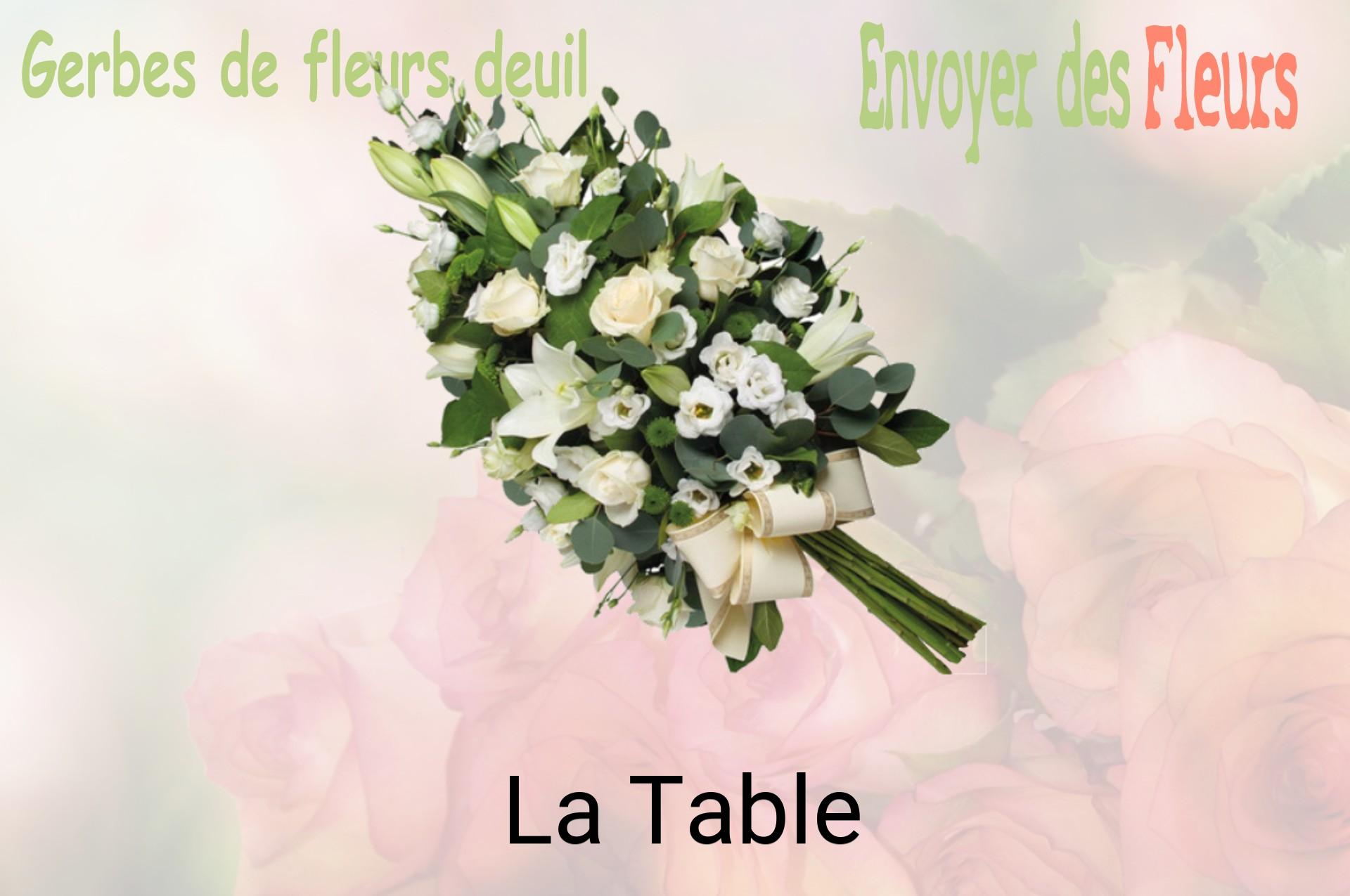 Gerbe de fleurs de deuil livrée à La Table
